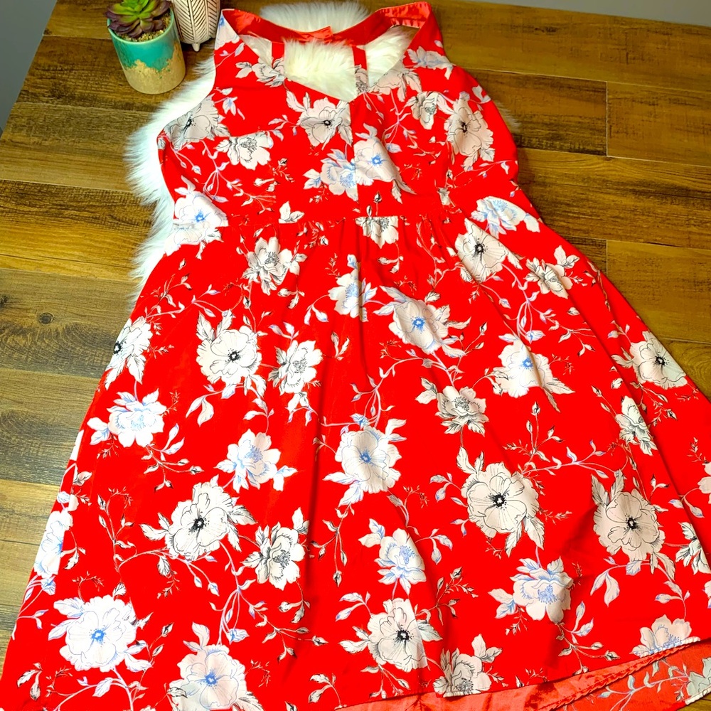 City Chic Red Floral Dress